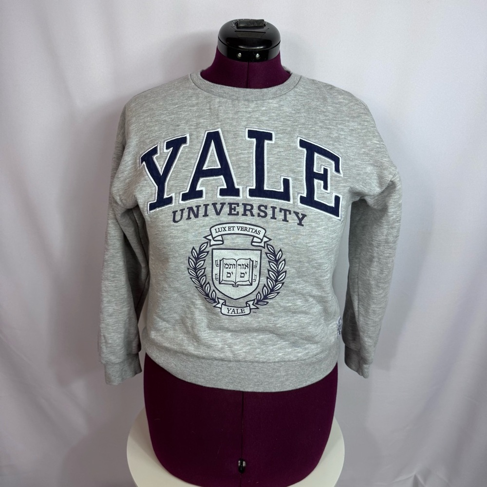 Yale University Sweatshirt Youth 14 15 Womens XS Gray Ivy League Crewneck